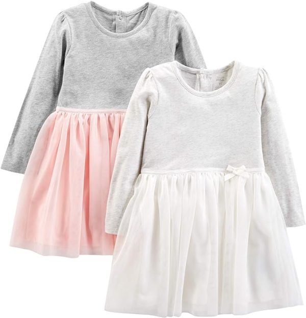 Baby Girls' Long-Sleeve Dress Set, Pack of 2