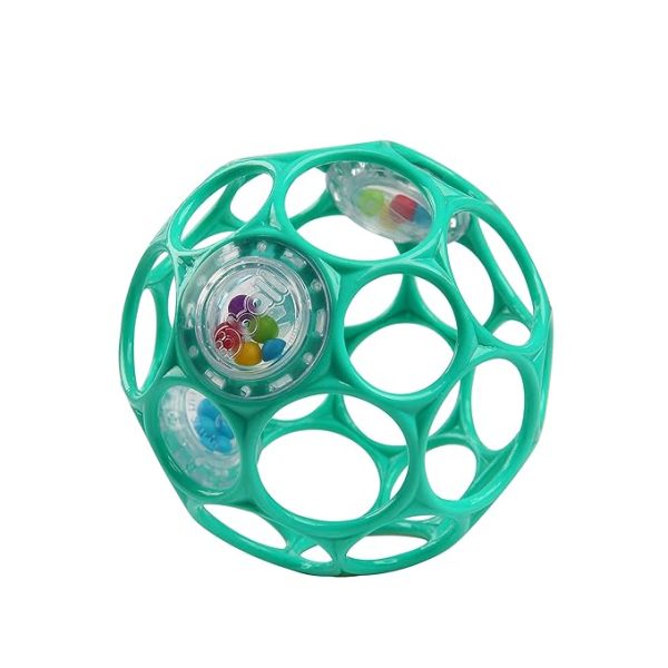 Bright Starts Oball Easy-Grasp Rattle BPA-Free Infant Toy in Teal